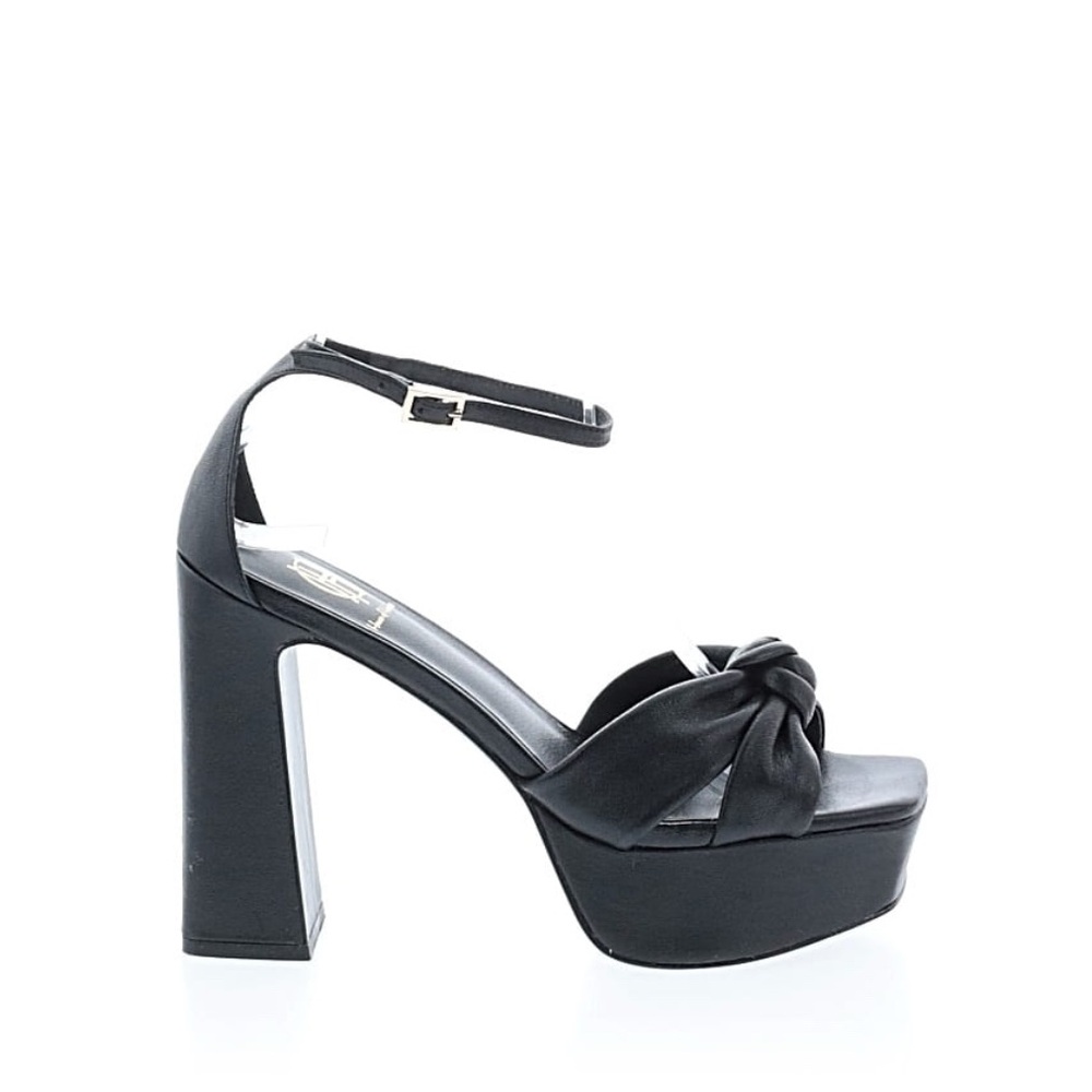 House of Harlow 1960 Black Platform Knot Sandals